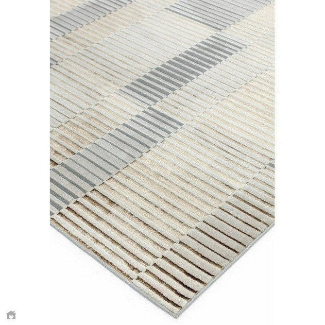 Aurora AU14 Ripple Modern Geometric Linear Distressed Metallic Shimmer Textured High-Density Soft Smooth Low Profile Polyblend Short-Pile Beige/Silver/Gold/Bronze/Champagne Rug-Asiatic Carpets-Rug Love - The Most Loved Rug Store