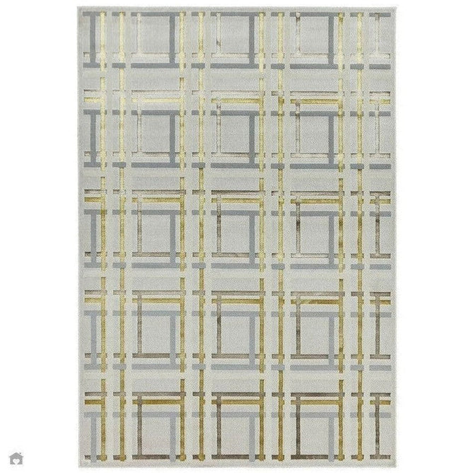 Aurora AU15 Elexus Modern Geometric Distressed Metallic Shimmer Textured High-Density Soft Smooth Low Profile Polyblend Short-Pile Beige/Silver/Gold/Bronze/Champagne Rug-Asiatic Carpets-Rug Love - The Most Loved Rug Store