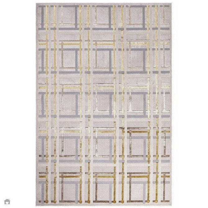 Aurora AU15 Elexus Modern Geometric Distressed Metallic Shimmer Textured High-Density Soft Smooth Low Profile Polyblend Short-Pile Beige/Silver/Gold/Bronze/Champagne Rug-Asiatic Carpets-Rug Love - The Most Loved Rug Store