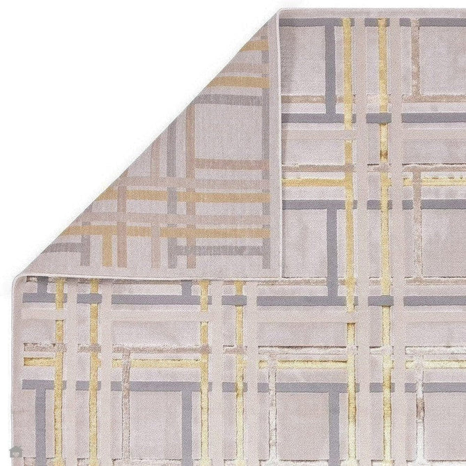 Aurora AU15 Elexus Modern Geometric Distressed Metallic Shimmer Textured High-Density Soft Smooth Low Profile Polyblend Short-Pile Beige/Silver/Gold/Bronze/Champagne Rug-Asiatic Carpets-Rug Love - The Most Loved Rug Store