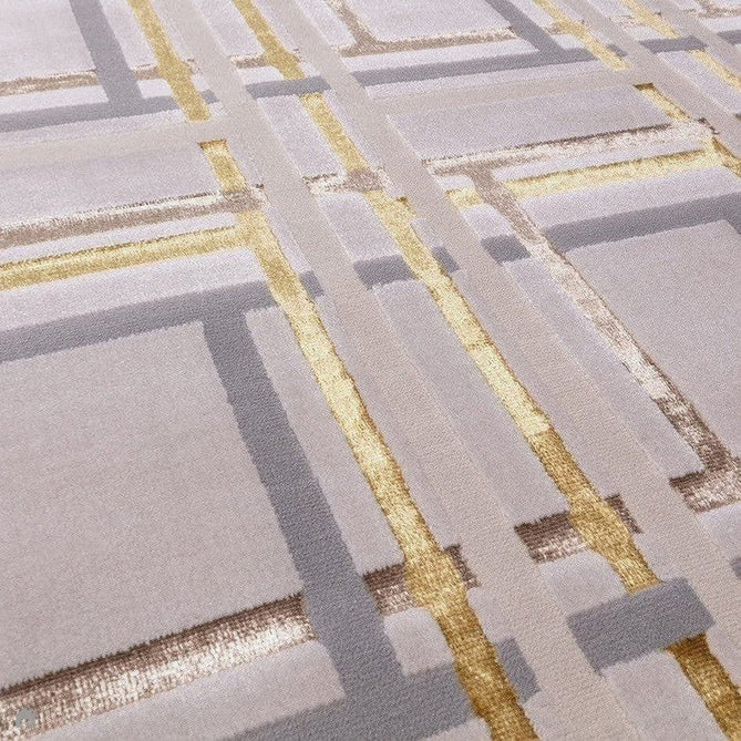 Aurora AU15 Elexus Modern Geometric Distressed Metallic Shimmer Textured High-Density Soft Smooth Low Profile Polyblend Short-Pile Beige/Silver/Gold/Bronze/Champagne Rug-Asiatic Carpets-Rug Love - The Most Loved Rug Store