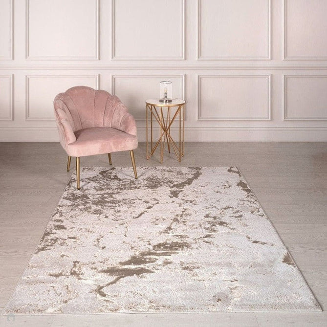Aurora AU16 Strata Modern Abstract Distressed Marbled Metallic Shimmer Textured High-Density Soft Smooth Low Profile Polyblend Short-Pile Beige/Bronze/Brown/Champagne/Grey Rug-Asiatic Carpets-Rug Love - The Most Loved Rug Store