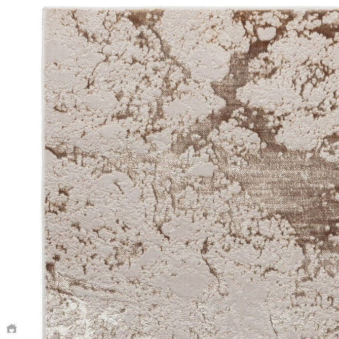 Aurora AU16 Strata Modern Abstract Distressed Marbled Metallic Shimmer Textured High-Density Soft Smooth Low Profile Polyblend Short-Pile Beige/Bronze/Brown/Champagne/Grey Runner-Asiatic Carpets-Rug Love - The Most Loved Rug Store