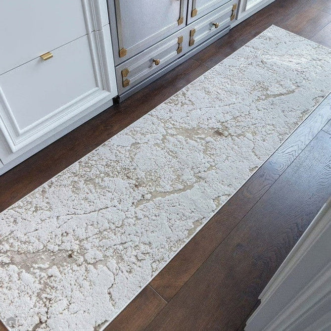 Aurora AU16 Strata Modern Abstract Distressed Marbled Metallic Shimmer Textured High-Density Soft Smooth Low Profile Short-Pile Beige/Bronze/Brown/Champagne/Grey Runner-Asiatic Carpets-Rug Love - The Most Loved Rug Store