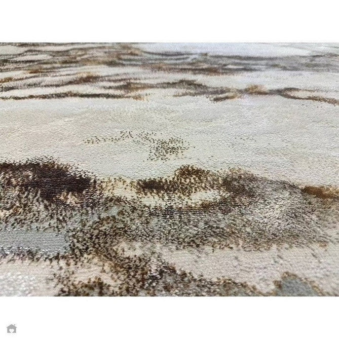 Aurora AU17 Linea Modern Abstract Distressed Marbled Metallic Shimmer Textured High-Density Soft Smooth Low Profile Polyblend Short-Pile Beige/Bronze/Brown/Champagne/Grey Rug-Asiatic Carpets-Rug Love - The Most Loved Rug Store