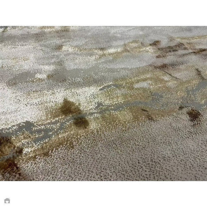 Aurora AU17 Linea Modern Abstract Distressed Marbled Metallic Shimmer Textured High-Density Soft Smooth Low Profile Polyblend Short-Pile Beige/Bronze/Brown/Champagne/Grey Rug-Asiatic Carpets-Rug Love - The Most Loved Rug Store