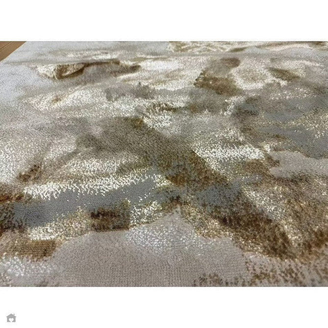 Aurora AU17 Linea Modern Abstract Distressed Marbled Metallic Shimmer Textured High-Density Soft Smooth Low Profile Polyblend Short-Pile Beige/Bronze/Brown/Champagne/Grey Rug-Asiatic Carpets-Rug Love - The Most Loved Rug Store