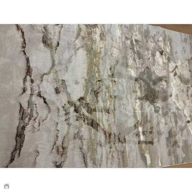 Aurora AU17 Linea Modern Abstract Distressed Marbled Metallic Shimmer Textured High-Density Soft Smooth Low Profile Polyblend Short-Pile Beige/Bronze/Brown/Champagne/Grey Rug-Asiatic Carpets-Rug Love - The Most Loved Rug Store