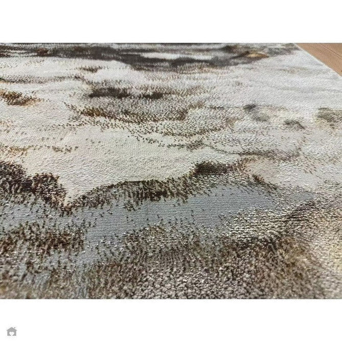 Aurora AU17 Linea Modern Abstract Distressed Marbled Metallic Shimmer Textured High-Density Soft Smooth Low Profile Polyblend Short-Pile Beige/Bronze/Brown/Champagne/Grey Rug-Asiatic Carpets-Rug Love - The Most Loved Rug Store