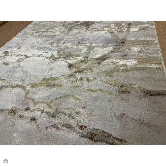 Aurora AU17 Linea Modern Abstract Distressed Marbled Metallic Shimmer Textured High-Density Soft Smooth Low Profile Polyblend Short-Pile Beige/Bronze/Brown/Champagne/Grey Rug-Asiatic Carpets-Rug Love - The Most Loved Rug Store