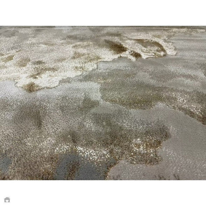 Aurora AU17 Linea Modern Abstract Distressed Marbled Metallic Shimmer Textured High-Density Soft Smooth Low Profile Polyblend Short-Pile Beige/Bronze/Brown/Champagne/Grey Rug-Asiatic Carpets-Rug Love - The Most Loved Rug Store