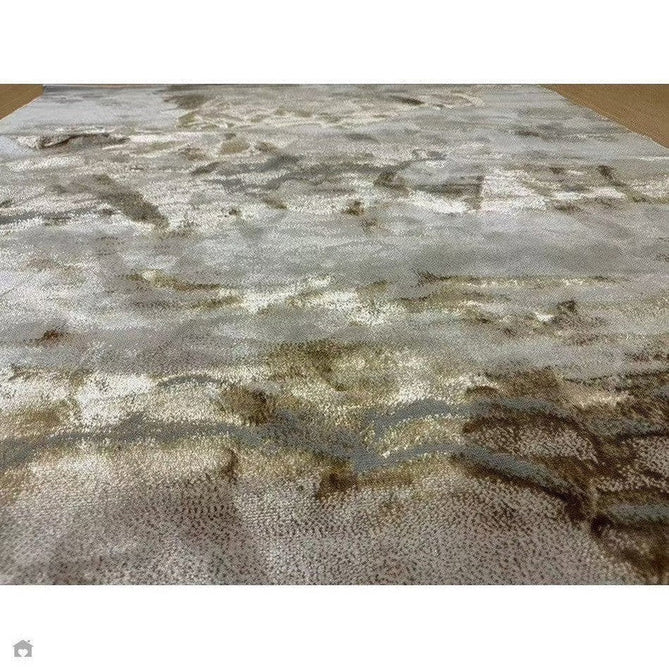 Aurora AU17 Linea Modern Abstract Distressed Marbled Metallic Shimmer Textured High-Density Soft Smooth Low Profile Polyblend Short-Pile Beige/Bronze/Brown/Champagne/Grey Rug-Asiatic Carpets-Rug Love - The Most Loved Rug Store