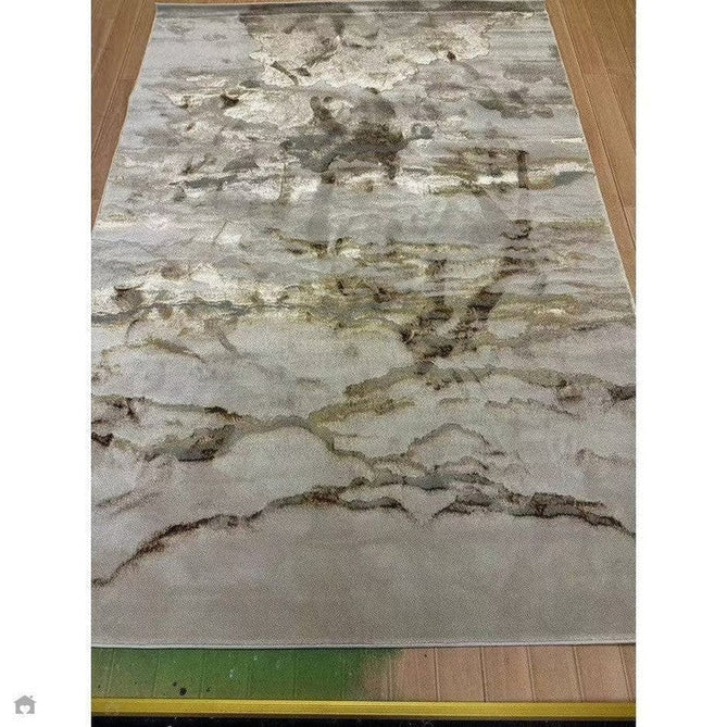 Aurora AU17 Linea Modern Abstract Distressed Marbled Metallic Shimmer Textured High-Density Soft Smooth Low Profile Polyblend Short-Pile Beige/Bronze/Brown/Champagne/Grey Rug-Asiatic Carpets-Rug Love - The Most Loved Rug Store