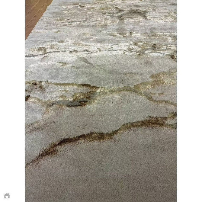 Aurora AU17 Linea Modern Abstract Distressed Marbled Metallic Shimmer Textured High-Density Soft Smooth Low Profile Polyblend Short-Pile Beige/Bronze/Brown/Champagne/Grey Rug-Asiatic Carpets-Rug Love - The Most Loved Rug Store