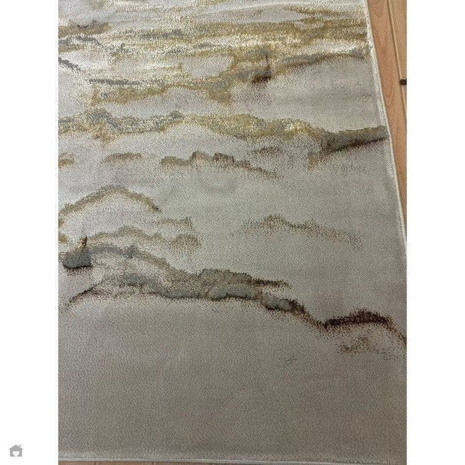 Aurora AU17 Linea Modern Abstract Distressed Marbled Metallic Shimmer Textured High-Density Soft Smooth Low Profile Polyblend Short-Pile Beige/Bronze/Brown/Champagne/Grey Rug-Asiatic Carpets-Rug Love - The Most Loved Rug Store