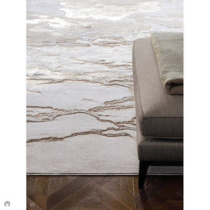 Aurora AU17 Linea Modern Abstract Distressed Marbled Metallic Shimmer Textured High-Density Soft Smooth Low Profile Polyblend Short-Pile Beige/Bronze/Brown/Champagne/Grey Rug-Asiatic Carpets-Rug Love - The Most Loved Rug Store