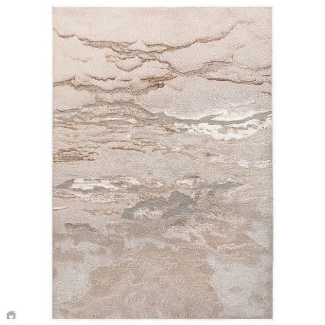 Aurora AU17 Linea Modern Abstract Distressed Marbled Metallic Shimmer Textured High-Density Soft Smooth Low Profile Polyblend Short-Pile Beige/Bronze/Brown/Champagne/Grey Rug-Asiatic Carpets-Rug Love - The Most Loved Rug Store