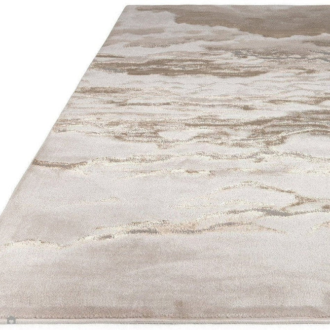 Aurora AU17 Linea Modern Abstract Distressed Marbled Metallic Shimmer Textured High-Density Soft Smooth Low Profile Polyblend Short-Pile Beige/Bronze/Brown/Champagne/Grey Rug-Asiatic Carpets-Rug Love - The Most Loved Rug Store
