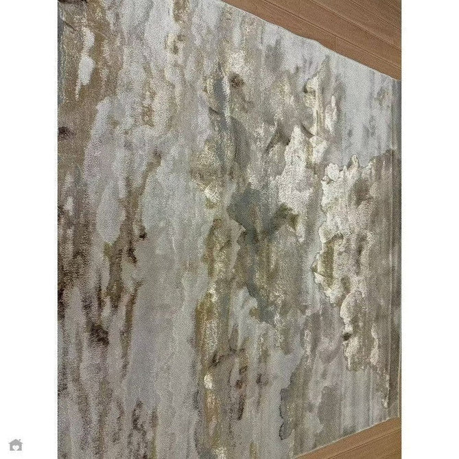 Aurora AU17 Linea Modern Abstract Distressed Marbled Metallic Shimmer Textured High-Density Soft Smooth Low Profile Polyblend Short-Pile Beige/Bronze/Brown/Champagne/Grey Rug-Asiatic Carpets-Rug Love - The Most Loved Rug Store