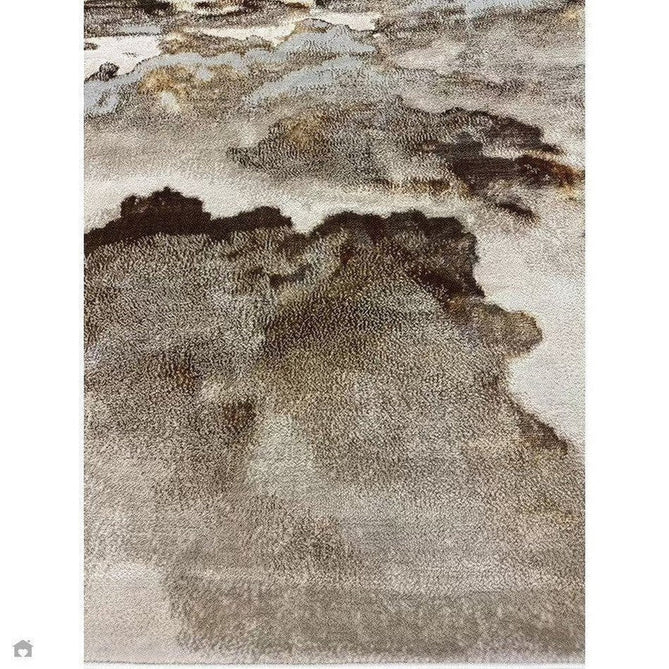 Aurora AU17 Linea Modern Abstract Distressed Marbled Metallic Shimmer Textured High-Density Soft Smooth Low Profile Polyblend Short-Pile Beige/Bronze/Brown/Champagne/Grey Rug-Asiatic Carpets-Rug Love - The Most Loved Rug Store