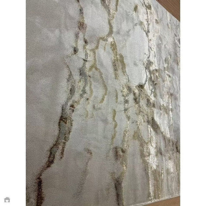 Aurora AU17 Linea Modern Abstract Distressed Marbled Metallic Shimmer Textured High-Density Soft Smooth Low Profile Polyblend Short-Pile Beige/Bronze/Brown/Champagne/Grey Rug-Asiatic Carpets-Rug Love - The Most Loved Rug Store