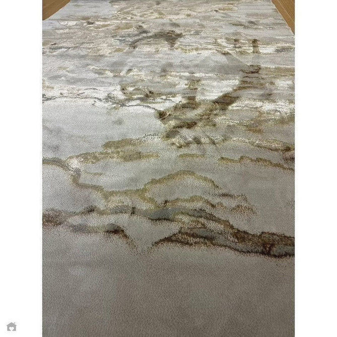 Aurora AU17 Linea Modern Abstract Distressed Marbled Metallic Shimmer Textured High-Density Soft Smooth Low Profile Polyblend Short-Pile Beige/Bronze/Brown/Champagne/Grey Rug-Asiatic Carpets-Rug Love - The Most Loved Rug Store