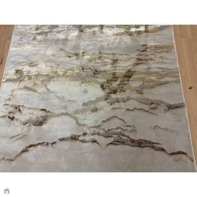 Aurora AU17 Linea Modern Abstract Distressed Marbled Metallic Shimmer Textured High-Density Soft Smooth Low Profile Polyblend Short-Pile Beige/Bronze/Brown/Champagne/Grey Rug-Asiatic Carpets-Rug Love - The Most Loved Rug Store