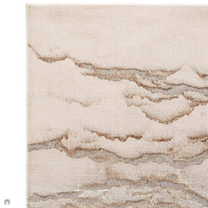 Aurora AU17 Linea Modern Abstract Distressed Marbled Metallic Shimmer Textured High-Density Soft Smooth Low Profile Polyblend Short-Pile Beige/Bronze/Brown/Champagne/Grey Rug-Asiatic Carpets-Rug Love - The Most Loved Rug Store