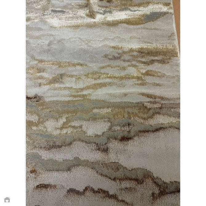 Aurora AU17 Linea Modern Abstract Distressed Marbled Metallic Shimmer Textured High-Density Soft Smooth Low Profile Polyblend Short-Pile Beige/Bronze/Brown/Champagne/Grey Rug-Asiatic Carpets-Rug Love - The Most Loved Rug Store