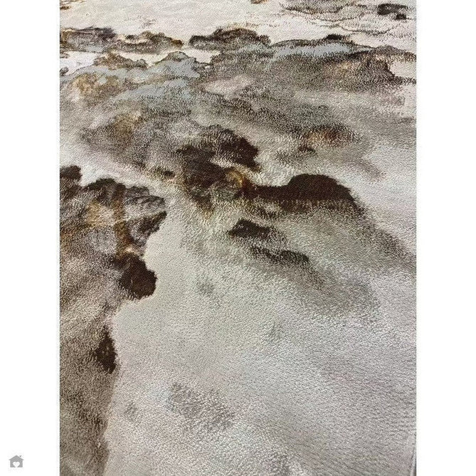 Aurora AU17 Linea Modern Abstract Distressed Marbled Metallic Shimmer Textured High-Density Soft Smooth Low Profile Polyblend Short-Pile Beige/Bronze/Brown/Champagne/Grey Rug-Asiatic Carpets-Rug Love - The Most Loved Rug Store