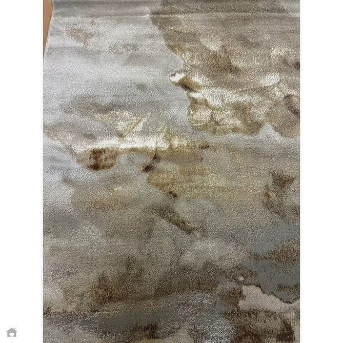 Aurora AU17 Linea Modern Abstract Distressed Marbled Metallic Shimmer Textured High-Density Soft Smooth Low Profile Polyblend Short-Pile Beige/Bronze/Brown/Champagne/Grey Rug-Asiatic Carpets-Rug Love - The Most Loved Rug Store