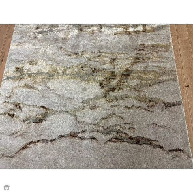 Aurora AU17 Linea Modern Abstract Distressed Marbled Metallic Shimmer Textured High-Density Soft Smooth Low Profile Polyblend Short-Pile Beige/Bronze/Brown/Champagne/Grey Rug-Asiatic Carpets-Rug Love - The Most Loved Rug Store