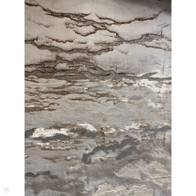 Aurora AU17 Linea Modern Abstract Distressed Marbled Metallic Shimmer Textured High-Density Soft Smooth Low Profile Polyblend Short-Pile Beige/Bronze/Brown/Champagne/Grey Rug-Asiatic Carpets-Rug Love - The Most Loved Rug Store