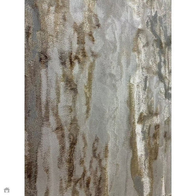 Aurora AU17 Linea Modern Abstract Distressed Marbled Metallic Shimmer Textured High-Density Soft Smooth Low Profile Polyblend Short-Pile Beige/Bronze/Brown/Champagne/Grey Rug-Asiatic Carpets-Rug Love - The Most Loved Rug Store