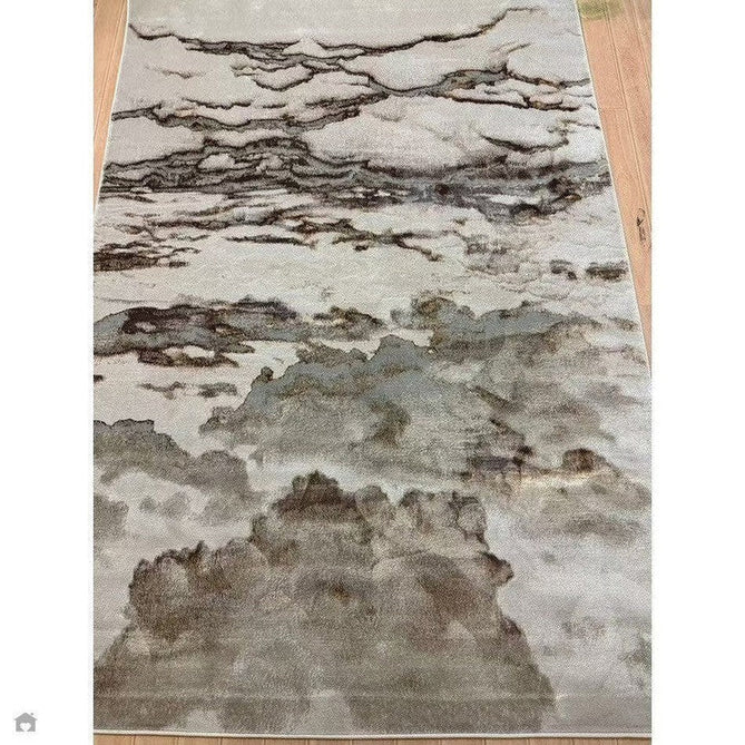 Aurora AU17 Linea Modern Abstract Distressed Marbled Metallic Shimmer Textured High-Density Soft Smooth Low Profile Polyblend Short-Pile Beige/Bronze/Brown/Champagne/Grey Rug-Asiatic Carpets-Rug Love - The Most Loved Rug Store
