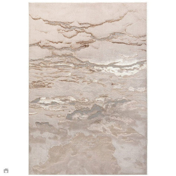 Aurora AU17 Linea Modern Abstract Distressed Marbled Metallic Shimmer Textured High-Density Soft Smooth Low Profile Polyblend Short-Pile Beige/Bronze/Brown/Champagne/Grey Runner-Asiatic Carpets-Rug Love - The Most Loved Rug Store
