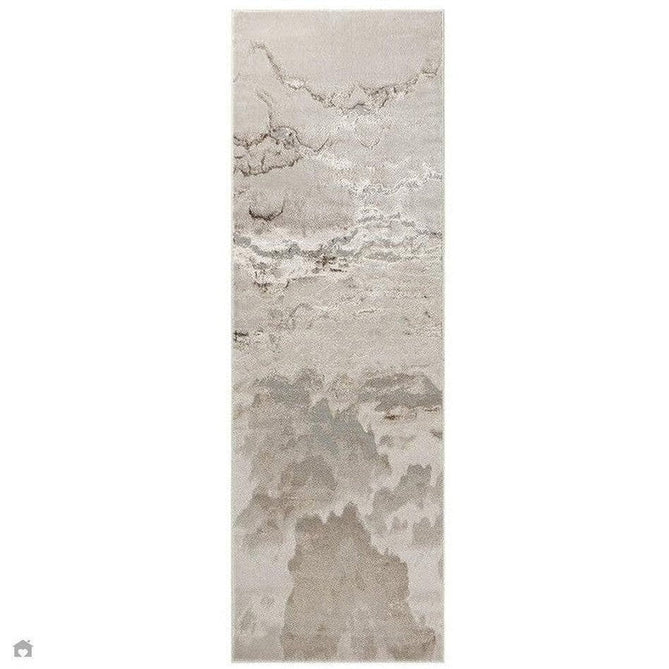 Aurora AU17 Linea Modern Abstract Distressed Marbled Metallic Shimmer Textured High-Density Soft Smooth Low Profile Polyblend Short-Pile Beige/Bronze/Brown/Champagne/Grey Runner-Asiatic Carpets-Rug Love - The Most Loved Rug Store