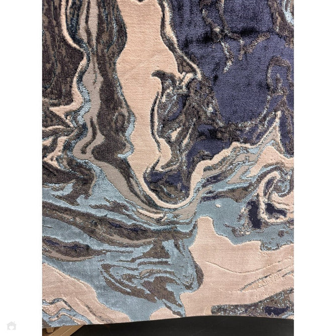 Aurora AU18 Ocean Modern Abstract Distressed Marbled Metallic Shimmer Textured High-Density Soft Smooth Low Profile Polyblend Short-Pile Cream/Navy Blue/Light Blue/Charcoal/Silver/Blue-Grey/Off White Rug-Asiatic Carpets-Rug Love - The Most Loved Rug Store