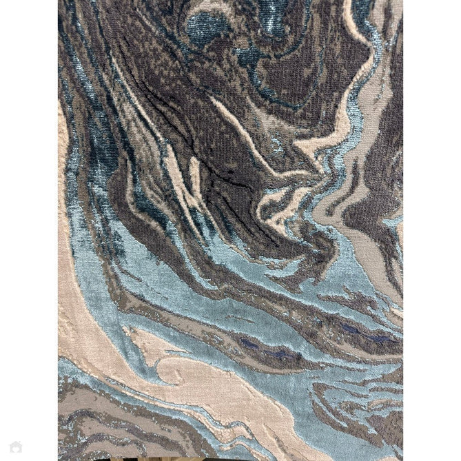 Aurora AU18 Ocean Modern Abstract Distressed Marbled Metallic Shimmer Textured High-Density Soft Smooth Low Profile Polyblend Short-Pile Cream/Navy Blue/Light Blue/Charcoal/Silver/Blue-Grey/Off White Rug-Asiatic Carpets-Rug Love - The Most Loved Rug Store