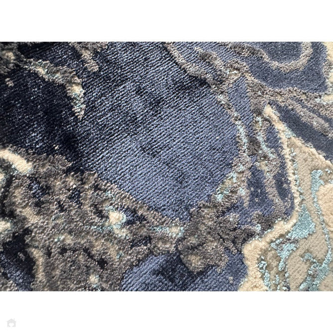 Aurora AU18 Ocean Modern Abstract Distressed Marbled Metallic Shimmer Textured High-Density Soft Smooth Low Profile Polyblend Short-Pile Cream/Navy Blue/Light Blue/Charcoal/Silver/Blue-Grey/Off White Rug-Asiatic Carpets-Rug Love - The Most Loved Rug Store