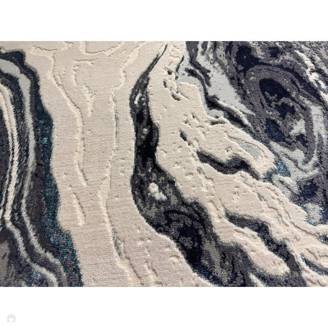 Aurora AU18 Ocean Modern Abstract Distressed Marbled Metallic Shimmer Textured High-Density Soft Smooth Low Profile Polyblend Short-Pile Cream/Navy Blue/Light Blue/Charcoal/Silver/Blue-Grey/Off White Rug-Asiatic Carpets-Rug Love - The Most Loved Rug Store