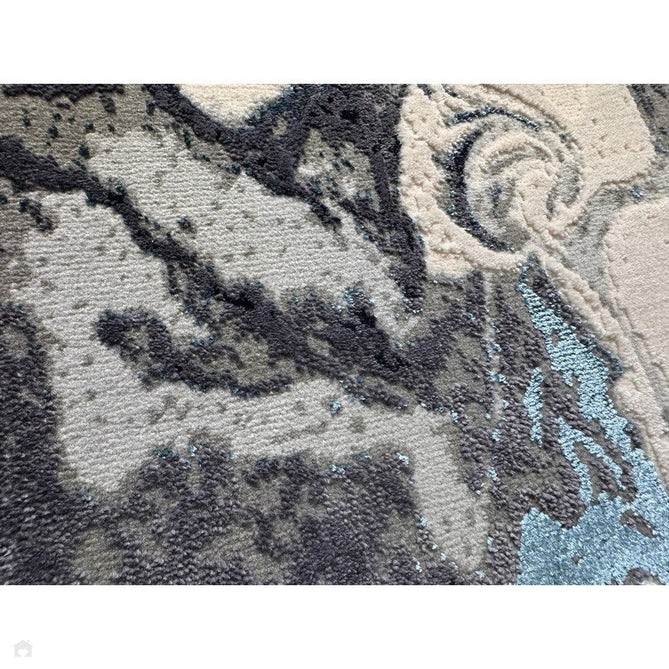 Aurora AU18 Ocean Modern Abstract Distressed Marbled Metallic Shimmer Textured High-Density Soft Smooth Low Profile Polyblend Short-Pile Cream/Navy Blue/Light Blue/Charcoal/Silver/Blue-Grey/Off White Rug-Asiatic Carpets-Rug Love - The Most Loved Rug Store