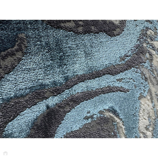 Aurora AU18 Ocean Modern Abstract Distressed Marbled Metallic Shimmer Textured High-Density Soft Smooth Low Profile Polyblend Short-Pile Cream/Navy Blue/Light Blue/Charcoal/Silver/Blue-Grey/Off White Rug-Asiatic Carpets-Rug Love - The Most Loved Rug Store