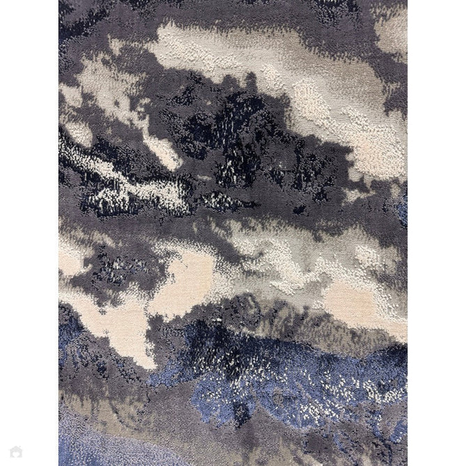 Aurora AU20 Storm Modern Abstract Distressed Marbled Metallic Shimmer Textured High-Density Soft Smooth Low Profile Polyblend Short-Pile Cream/Navy Blue/Charcoal/Silver/Blue-Grey/Pale Beige Rug-Asiatic Carpets-Rug Love - The Most Loved Rug Store