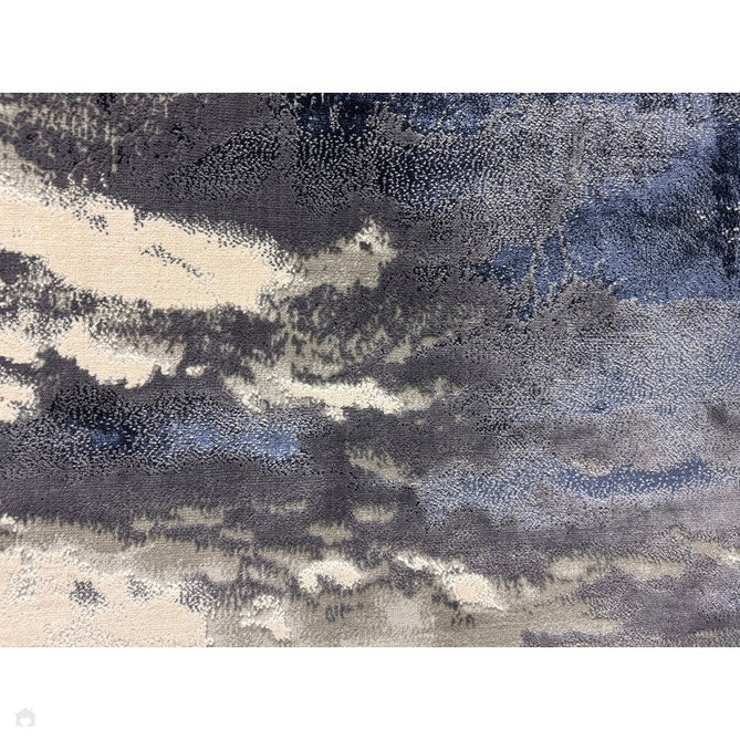 Aurora AU20 Storm Modern Abstract Distressed Marbled Metallic Shimmer Textured High-Density Soft Smooth Low Profile Polyblend Short-Pile Cream/Navy Blue/Charcoal/Silver/Blue-Grey/Pale Beige Rug-Asiatic Carpets-Rug Love - The Most Loved Rug Store