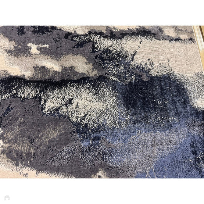 Aurora AU20 Storm Modern Abstract Distressed Marbled Metallic Shimmer Textured High-Density Soft Smooth Low Profile Polyblend Short-Pile Cream/Navy Blue/Charcoal/Silver/Blue-Grey/Pale Beige Rug-Asiatic Carpets-Rug Love - The Most Loved Rug Store