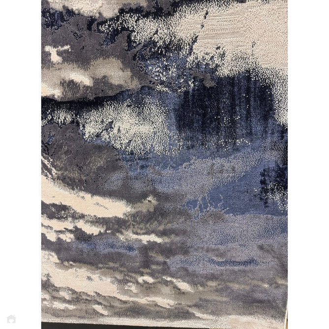 Aurora AU20 Storm Modern Abstract Distressed Marbled Metallic Shimmer Textured High-Density Soft Smooth Low Profile Polyblend Short-Pile Cream/Navy Blue/Charcoal/Silver/Blue-Grey/Pale Beige Rug-Asiatic Carpets-Rug Love - The Most Loved Rug Store