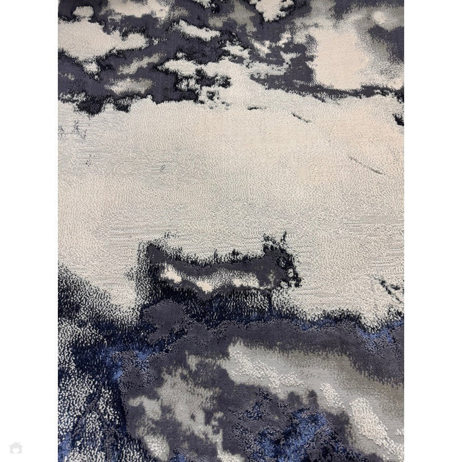 Aurora AU20 Storm Modern Abstract Distressed Marbled Metallic Shimmer Textured High-Density Soft Smooth Low Profile Short-Pile Navy Blue/Blue/Charcoal/Silver Rug-Asiatic Carpets-Rug Love - The Most Loved Rug Store
