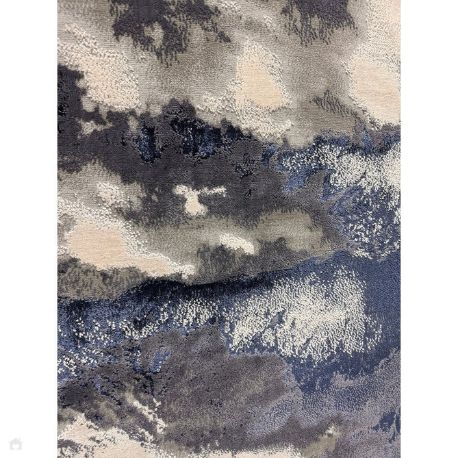 Aurora AU20 Storm Modern Abstract Distressed Marbled Metallic Shimmer Textured High-Density Soft Smooth Low Profile Short-Pile Navy Blue/Blue/Charcoal/Silver Rug-Asiatic Carpets-Rug Love - The Most Loved Rug Store