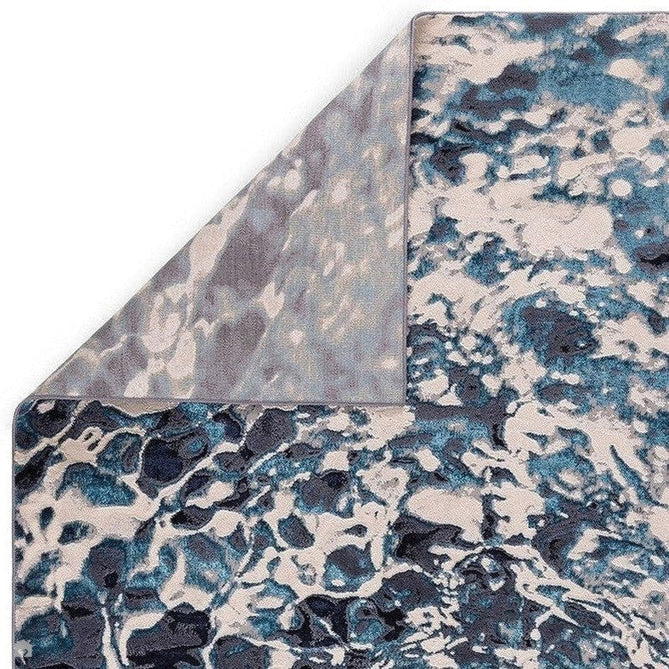 Aurora AU21 Foam Modern Abstract Distressed Marbled Metallic Shimmer Textured High-Density Soft Smooth Low Profile Short-Pile Navy Blue/Blue/Charcoal/Silver Rug-Asiatic Carpets-Rug Love - The Most Loved Rug Store